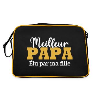 Meilleur papa élu par ma fille - Sac Retro - noir/or - Dos