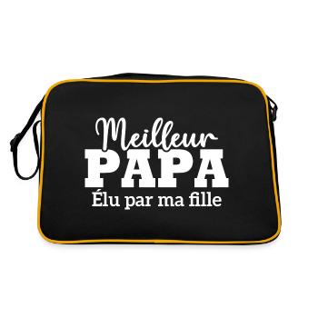 Meilleur papa élu par ma fille - Sac Retro - noir/or - Dos