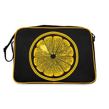 Zitrone für einen Zitronen Liebhaber - Retro Tasche - Schwarz/Gold - Hinten