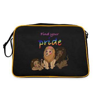 Fierté Lion Pride, LGBTQIA+, Drag - Sac Retro - noir/or - Dos