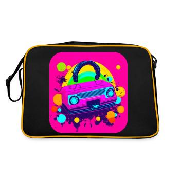 80s Retro Radio Star Nostalgia - Retro Bag - black/gold - Back
