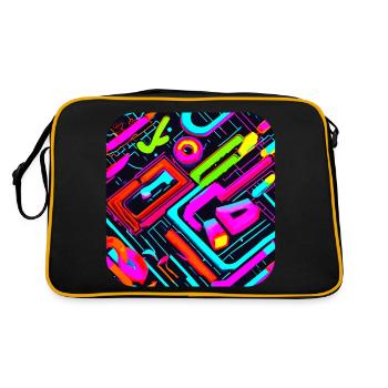 Retro vintage 80s Pop Culture Party - Retro Bag - black/gold - Back