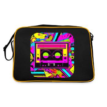 Radio cassette des années 80 - Sac Retro - noir/or - Dos