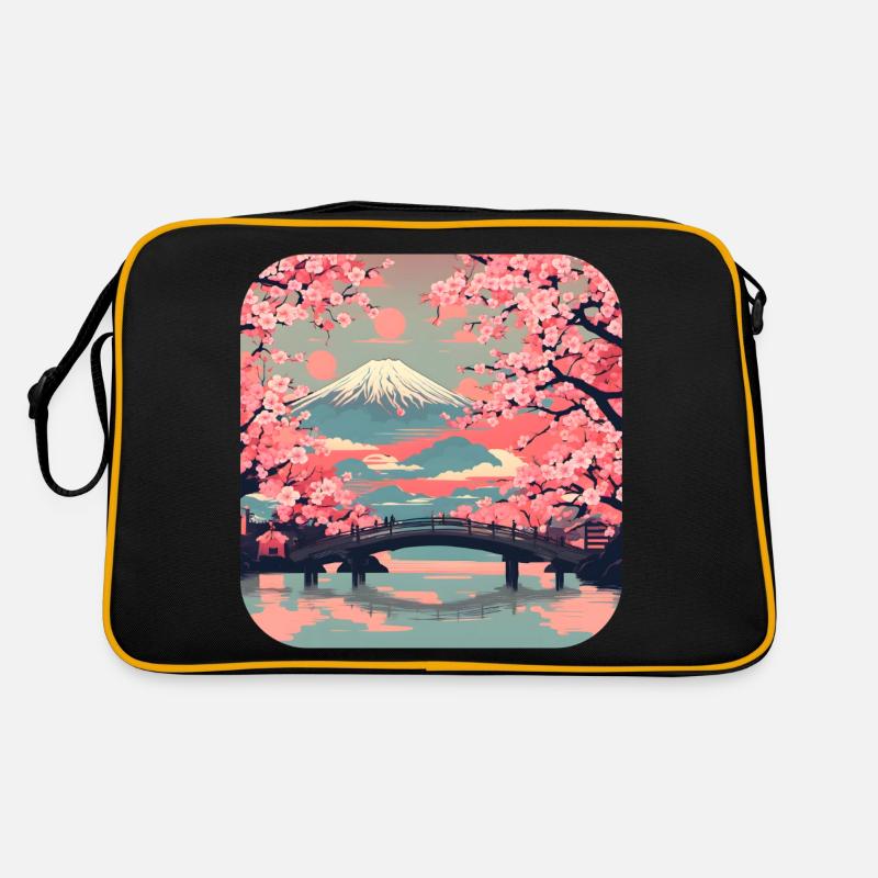 Tokio Tempel Kirschblüte Weltreise Retro Tasche