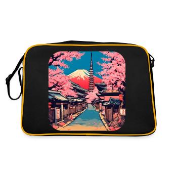 Visite du monde des cerisiers en fleurs du temple de Tokyo - Sac Retro - noir/or - Dos