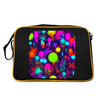 Neon Party UV Electro House Style - Retro Bag - black/gold - Back