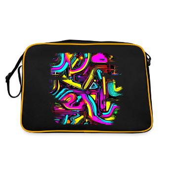 Neon Design Abstract UV House Style - Retro Bag - black/gold - Back