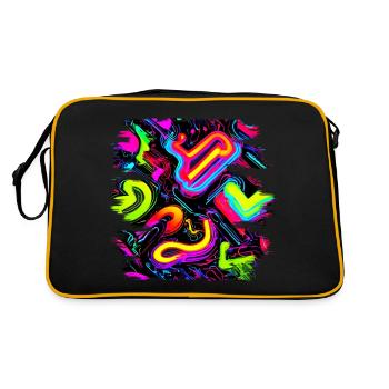 Neon Party Oldschool Color Glow UV - Retro Bag - black/gold - Back