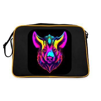Motif Néon Lumineux UV Maison Fête - Sac Retro - noir/or - Dos