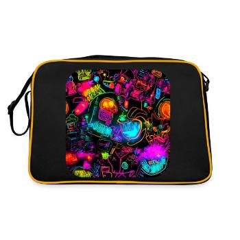 Neon Bright Colorful Creative Style Party - Retro Bag - black/gold - Back