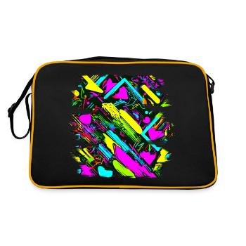 Neon Colors Colorful Creative Style Glow - Retro Bag - black/gold - Back