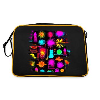 Neon Colorful Glow Party Electro - Retro Bag - black/gold - Back
