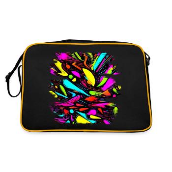 Neon Style 80s Retro Party Color Glow - Retro Bag - black/gold - Back