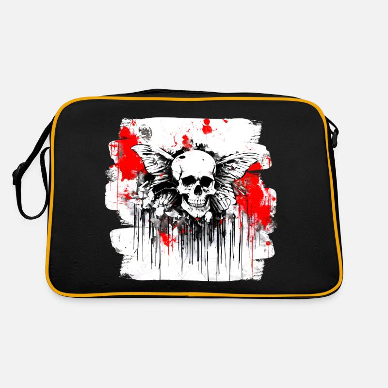 Totenschädel Splash Trash Polka Tattoo Retro Tasche