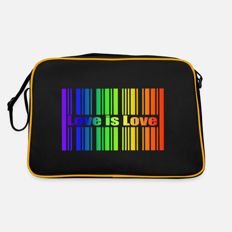 Regenbogen Strichcode, Love is Love Retro Tasche