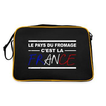Humour Fromage France Citation - Sac Retro - noir/or - Dos
