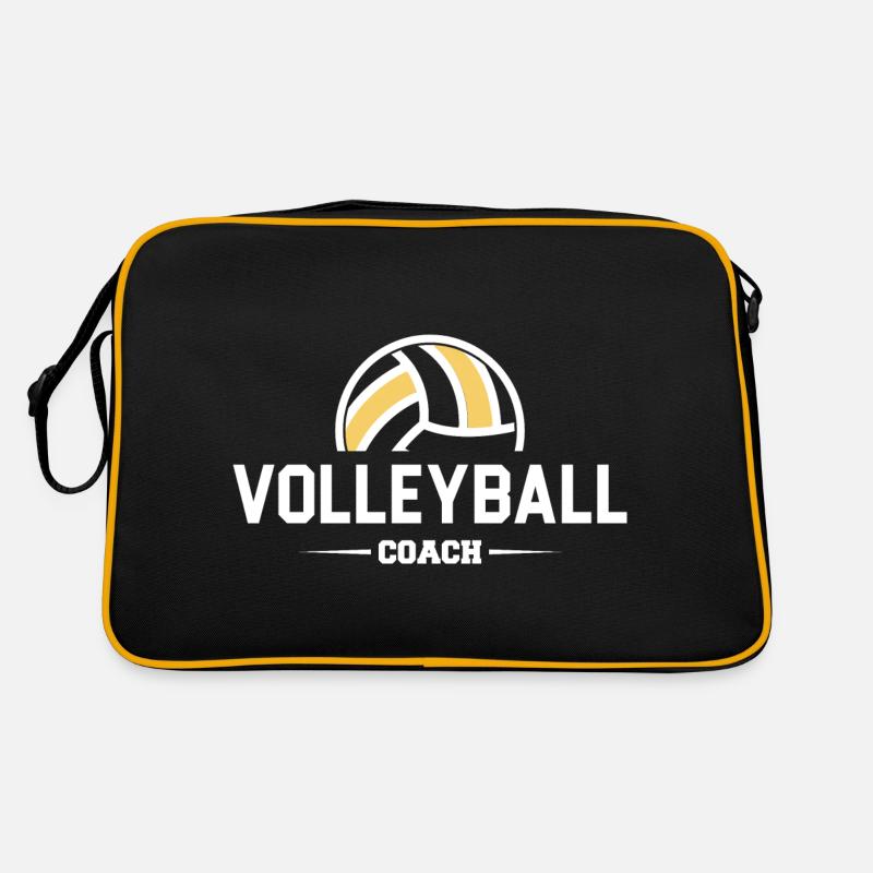 Volleyballtrainer Geschenk | Trainer Volleyball - Retro Tasche - Schwarz/Gold