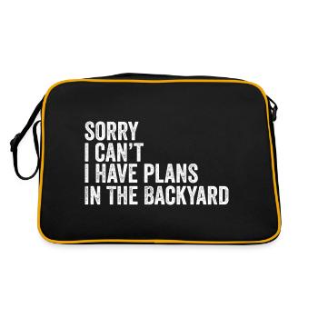 Sorry I Can't I Have Plans In The Backyard - Retro Bag - black/gold - Back
