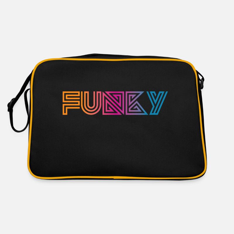 Funky Vintage - Retro Tasche - Schwarz/Gold