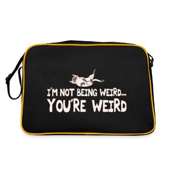 I'm Not Being Weird You're Weird Cat Dad Mom Meme - Retro Bag - black/gold - Back