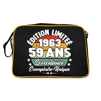 Cadeau 59 ans d'excellence / Édition limitée 1963 - Sac Retro - noir/or - Dos