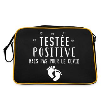 Testée positive - humour annonce grossesse - Sac Retro - noir/or - Dos