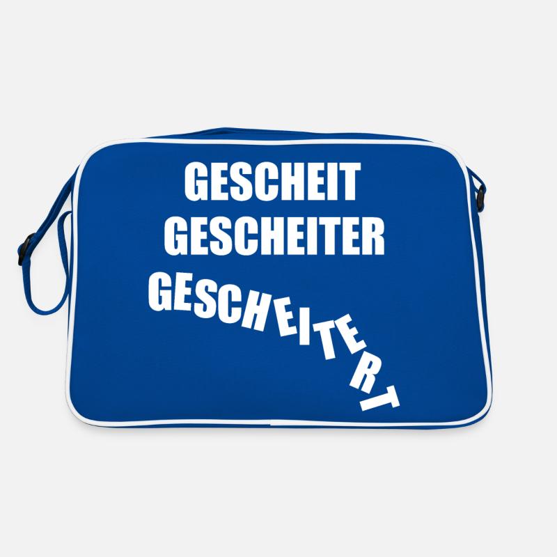 gescheit gescheiter gescheitert, scheitern, klug Retro Tasche