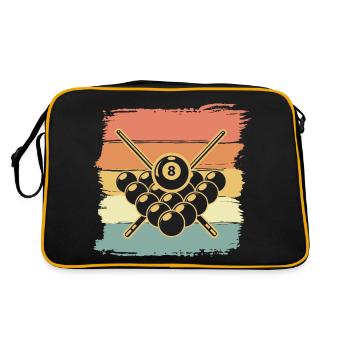 Billard retro vintage - Retro Tasche - Schwarz/Gold - Hinten