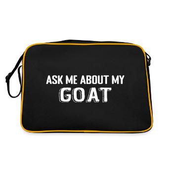 Cute Goat Design Cote Ask Me About My Goat - Sac Retro - noir/or - Dos