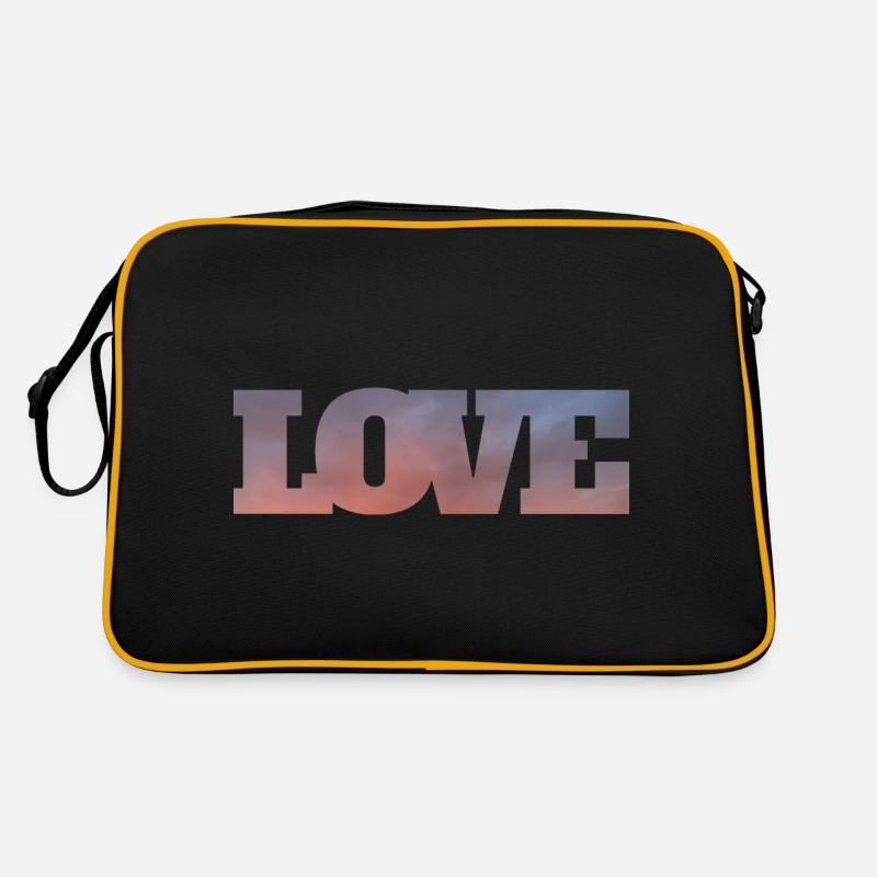 Nuages dans l’inscription amour Sac Retro