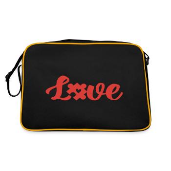 Puzzle Love Puzzle Piece Puzzle Pieces Gifts - Retro Bag - black/gold - Back