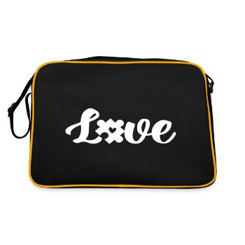 Puzzle Love Puzzle Piece Puzzle Pieces Gifts - Retro Bag - black/gold - Back