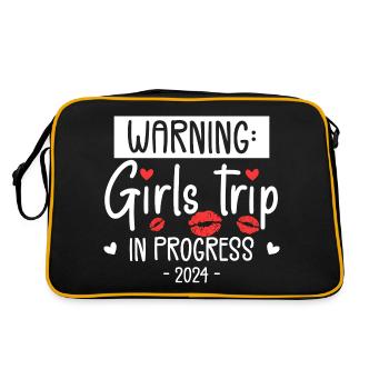 Warning Girls Trip In Progress 2024 - Sac Retro - noir/or - Dos