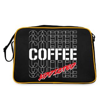 Coffee Addicted - Retro Tasche - Schwarz/Gold - Hinten
