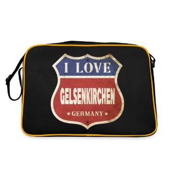 Gelsenkirchen Allemagne Ville J’aime Vintage - Sac Retro - noir/or - Dos