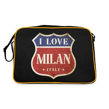 Milan Milan Italie Ville J’aime Vintage Rétro - Sac Retro - noir/or - Dos