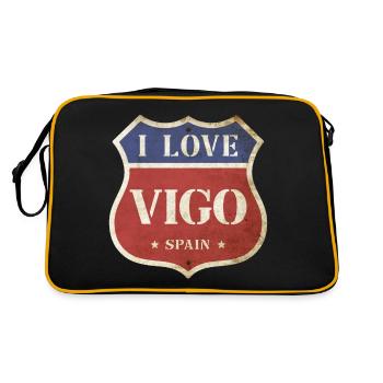 Vigo Espagne Ville J’aime Vintage Enseigne Rétro - Sac Retro - noir/or - Dos