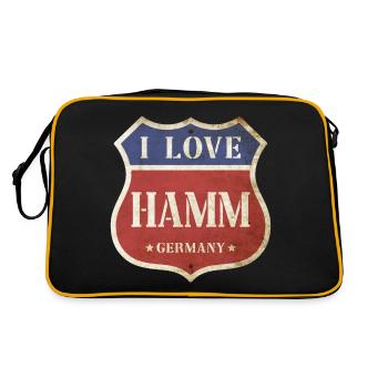 Hamm Allemagne Ville J’aime Vintage Rétro - Sac Retro - noir/or - Dos