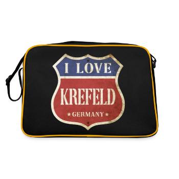 Krefeld Allemagne Ville J’aime Vintage Rétro - Sac Retro - noir/or - Dos