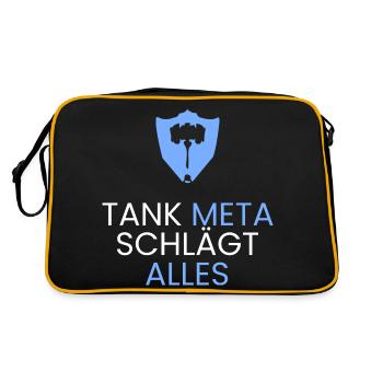 Tank Meta gewinnt - Retro Tasche - Schwarz/Gold - Hinten