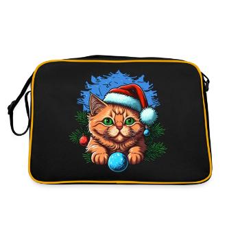 Œuvre d’art numérique mignonne chaton de Noël, le meilleur - Sac Retro - noir/or - Dos