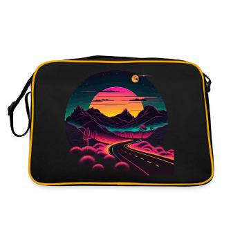 Route de style synthwave - Sac Retro - noir/or - Dos
