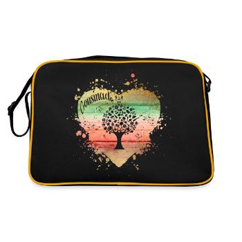 cousinade arbre coeur a personnaliser - Sac Retro - noir/or - Dos