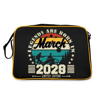 Mars 2028. Cadeau d'anniversaire mars 2028. - Sac Retro - noir/or - Dos