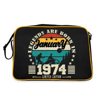 Janvier 1974. Cadeau d'anniversaire janvier 1974. - Sac Retro - noir/or - Dos
