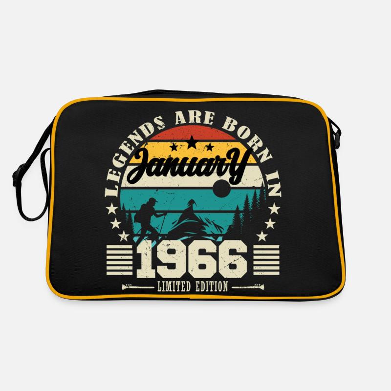 Janvier 1966. Cadeau d'anniversaire janvier 1966. - Sac Retro - noir/or