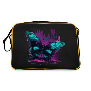 Butterfly Surreal Symphony - Retro Bag - black/gold - Back