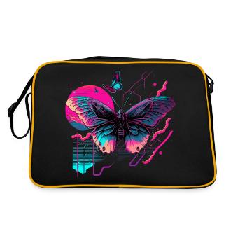 Rêves de papillon néon - Sac Retro - noir/or - Dos