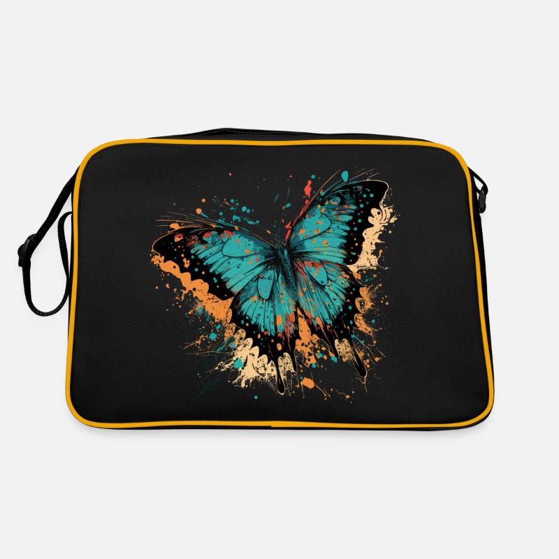 blauer Schmetterling Retro Tasche