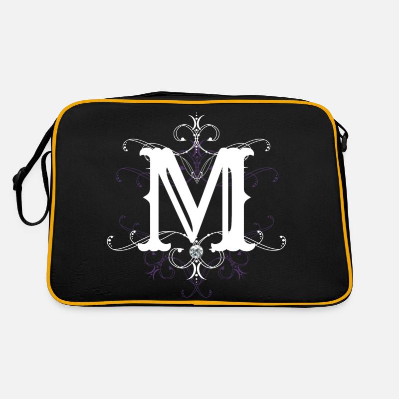 Buchstabe M Buchstabe-M Retro Tasche
